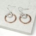 Rose Gold And Silver-Plated Rings Drop Earrings