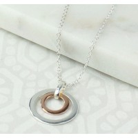 Silver & Rose Gold Double Hoop Necklace