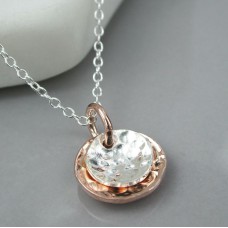 Silver & Rose Gold Discs Necklace