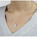 Sterling Silver Rose Gold Double Hearts Necklace