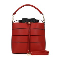 Sally Young Drawstring Bucket Handbag Design - Red