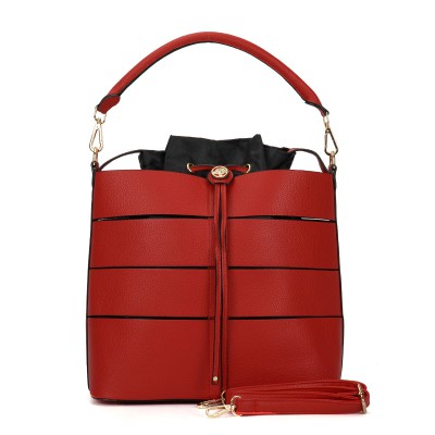 Sally Young Drawstring Bucket Handbag Design - Red