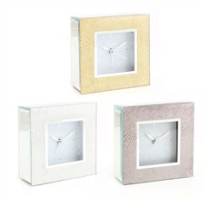 Mirror Gold Glitter Alarm / Mantel Clock